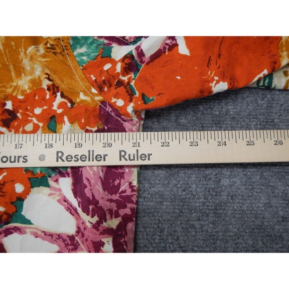 Coldwater Creek Top Button Up Women's Size Large Vibrant Floral Motiff Collared* - Picture 8 of 9